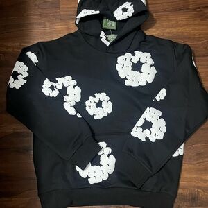 Black and white Denim tears hoodie, small.